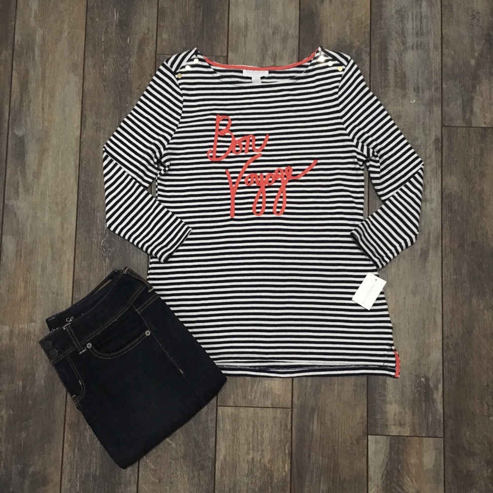 ⬇️ Charter Club Spring Sweater Navy and White PS